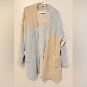 Cozy Colorblock Open Front Sweater